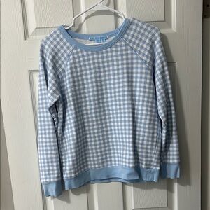 Draper James Blue and White Crewneck Sweater